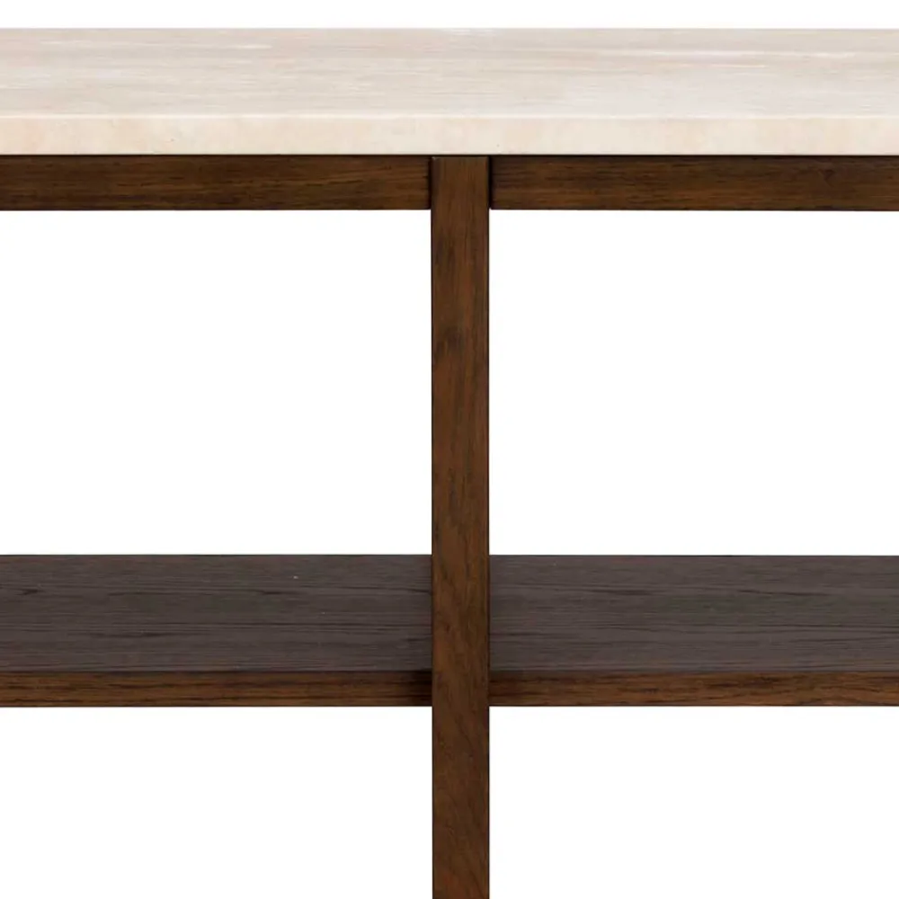 Wohnen Regale<Regal mit Travertin Deckplatte in Beige - Thani