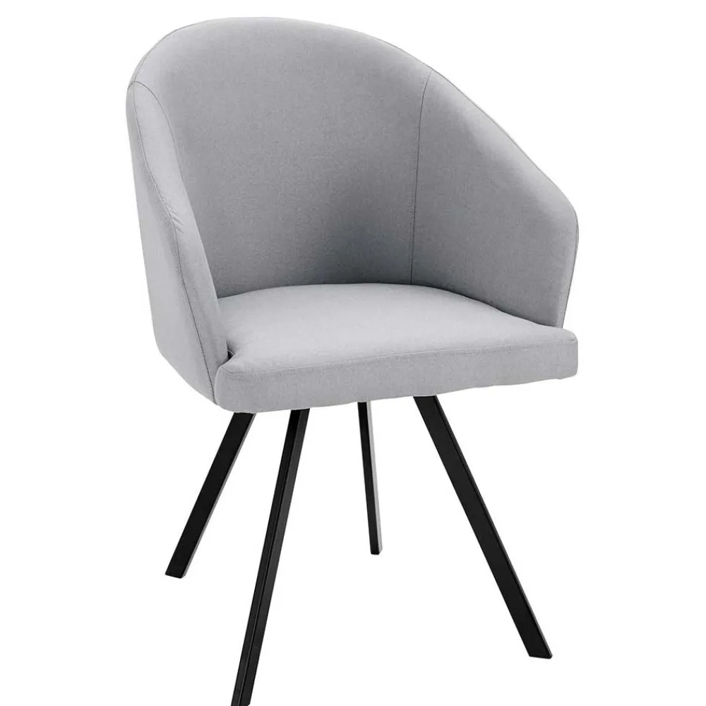 Wohnen Stühle<Retro Armlehnenstühle in Hellgrau - Dranico (2er Set)