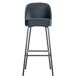 Wohnen Hocker<Retro Bar Stuhl in Petrol Blau Samt - Plicardo