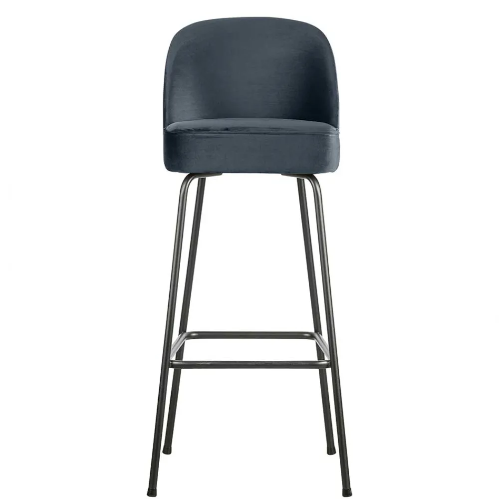 Wohnen Hocker<Retro Bar Stuhl in Petrol Blau Samt - Plicardo