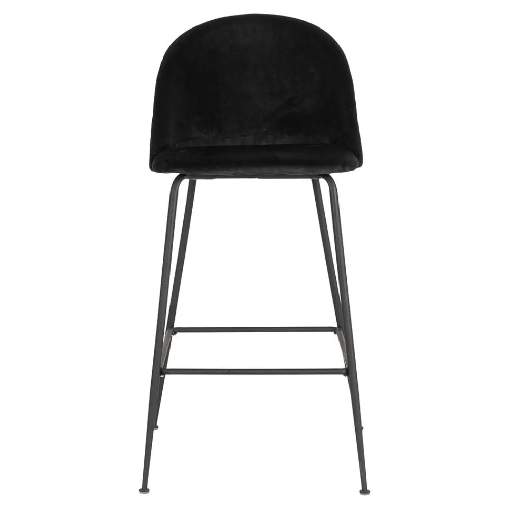 Wohnen Hocker<Retro Barstühle aus schwarzem Samt - Baltimoore (2er Set)