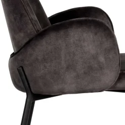 Wohnen Hocker<Retro Barstuhl aus Velours Anthrazit - Vatros (2er Set)
