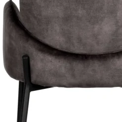 Wohnen Hocker<Retro Barstuhl aus Velours Anthrazit - Vatros (2er Set)