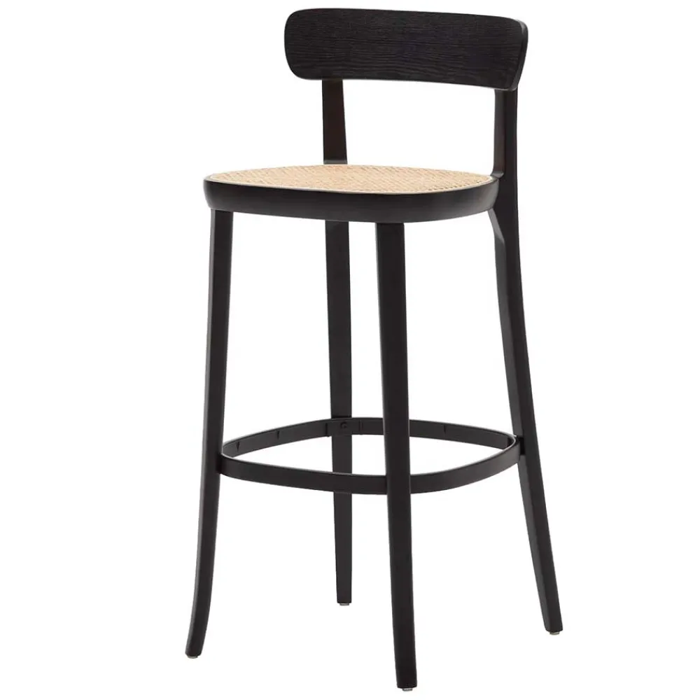Wohnen Hocker<Retro Barstuhl mit Wiener Geflecht Sitz - Pulany (2er Set)