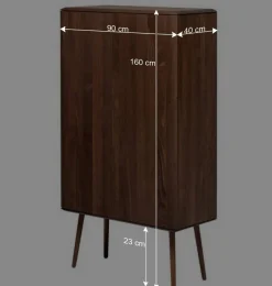 Wohnen Highboards<Retro Chic Highboard aus Nussbaum - Rivossa