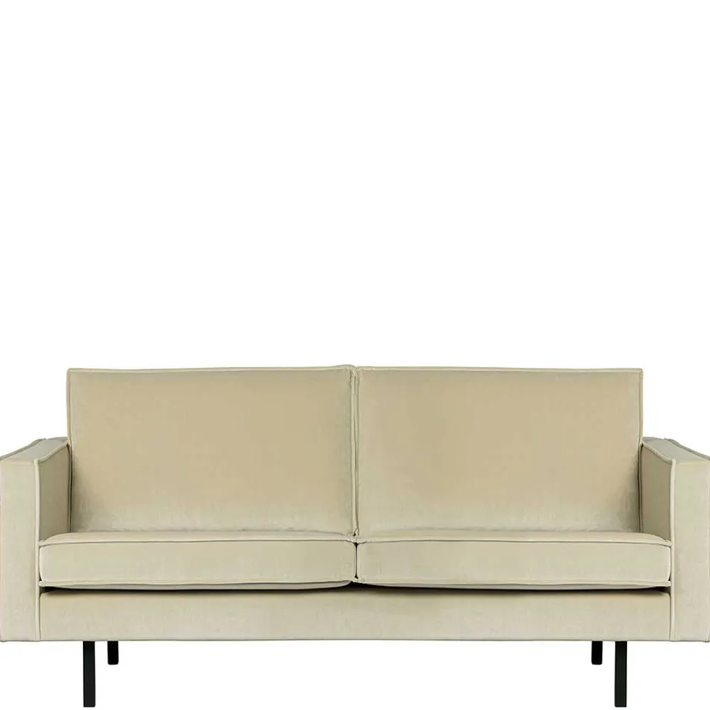 Wohnen Sofas<Retro Couch aus Samt in Graugrün - Vontada