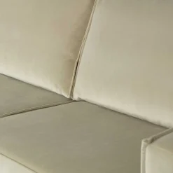 Wohnen Sofas<Retro Couch aus Samt in Graugrün - Vontada