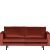 Wohnen Sofas<Retro Design 2er Couch in Rotbraun Samt - Enzing