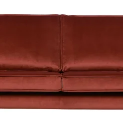 Wohnen Sofas<Retro Design 2er Couch in Rotbraun Samt - Enzing