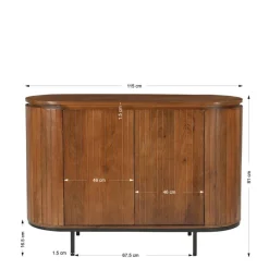 Wohnen Sideboards<Retro Design Kommode aus Mangoholz - Galadira
