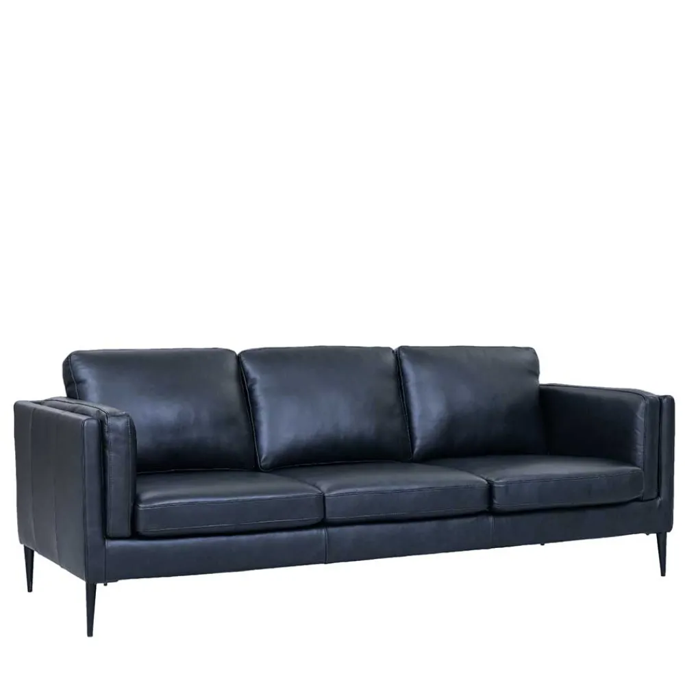Wohnen Sofas<Retro Design Ledercouch in Schwarz - Griffina