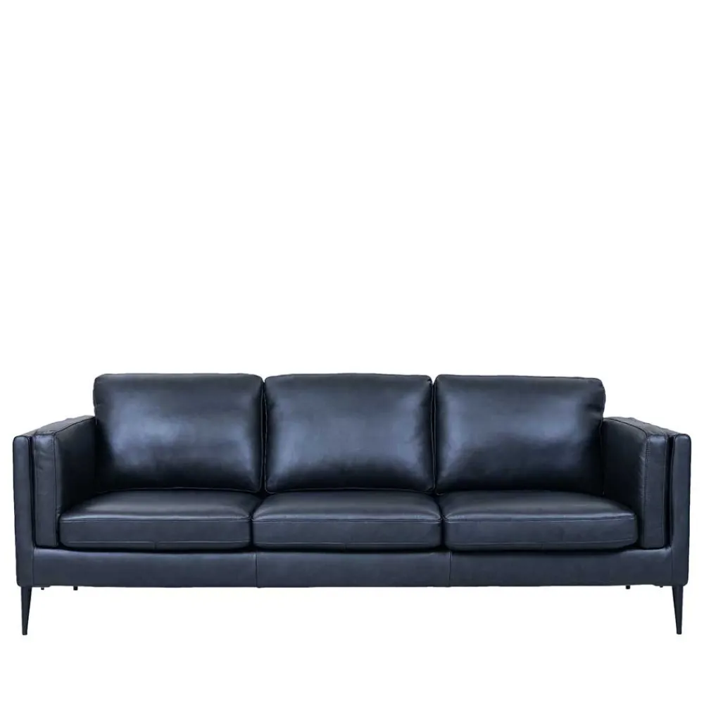 Wohnen Sofas<Retro Design Ledercouch in Schwarz - Griffina