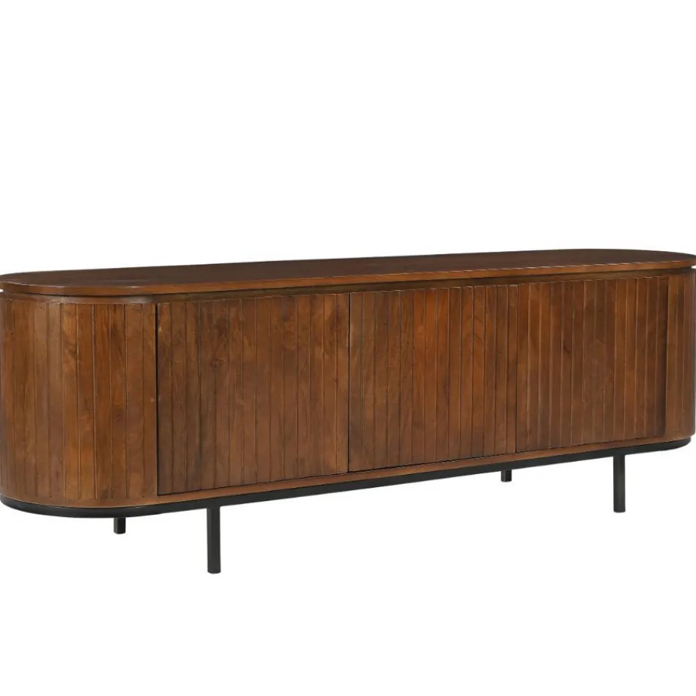Wohnen Tv & Hifi-Möbel|Lowboards<Retro Design Lowboard aus Mangoholz - Galadira