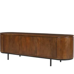 Wohnen Tv & Hifi-Möbel|Lowboards<Retro Design Lowboard aus Mangoholz - Galadira
