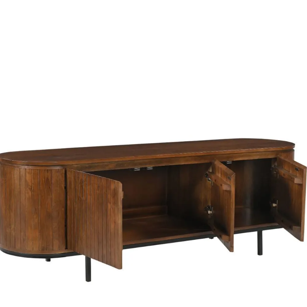 Wohnen Tv & Hifi-Möbel|Lowboards<Retro Design Lowboard aus Mangoholz - Galadira