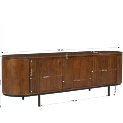 Wohnen Tv & Hifi-Möbel|Lowboards<Retro Design Lowboard aus Mangoholz - Galadira