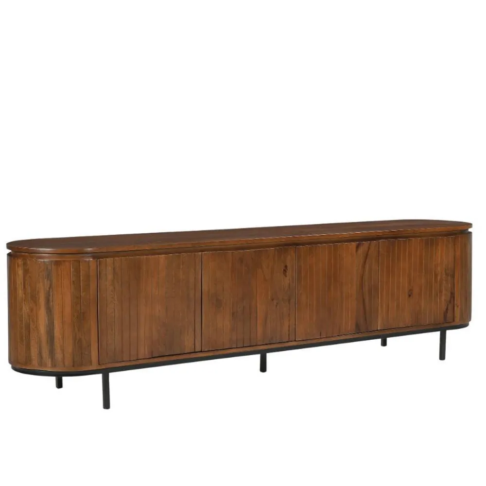 Wohnen Tv & Hifi-Möbel|Lowboards<Retro Design TV Lowboard aus Mangoholz - Galadira