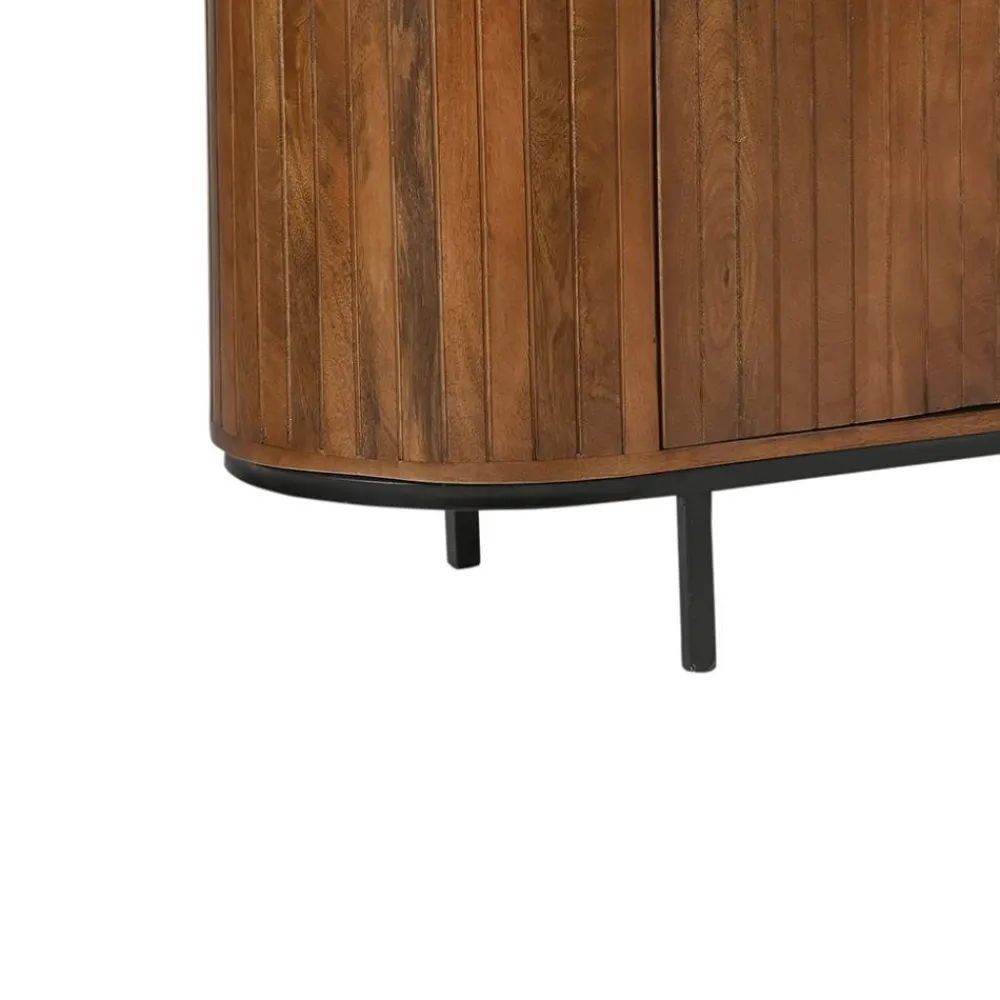 Wohnen Tv & Hifi-Möbel|Lowboards<Retro Design TV Lowboard aus Mangoholz - Galadira