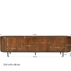 Wohnen Tv & Hifi-Möbel|Lowboards<Retro Design TV Lowboard aus Mangoholz - Galadira