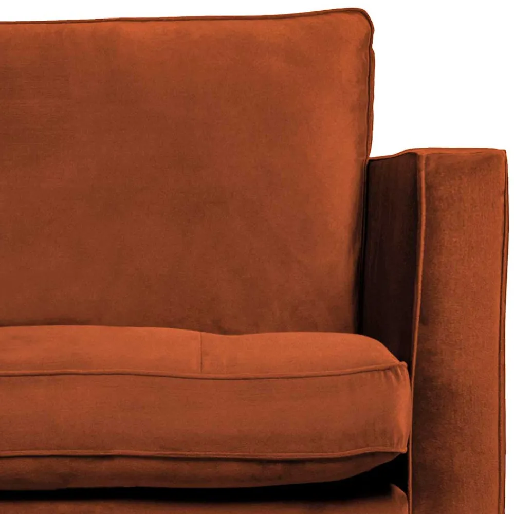 Wohnen Sessel<Retro Designsessel in Rost Braun Samt - Naryon