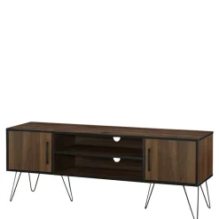 Wohnen Tv & Hifi-Möbel|Lowboards<Retro Design-TV-Lowboard in Holzoptik Braun - Hamidy