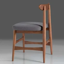 Wohnen Stühle<Retro Esstischstuhl in Nussbaum Braun & Grau - Translato