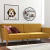 Wohnen Sofas<Retro Klappcouch in Senfgelb und Natur - Fiby
