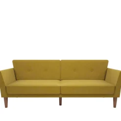 Wohnen Sofas<Retro Klappcouch in Senfgelb und Natur - Fiby