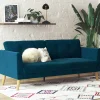 Wohnen Sofas<Retro Look Samtsofa in Blau - Vletko