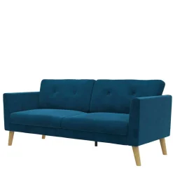 Wohnen Sofas<Retro Look Samtsofa in Blau - Vletko