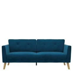 Wohnen Sofas<Retro Look Samtsofa in Blau - Vletko