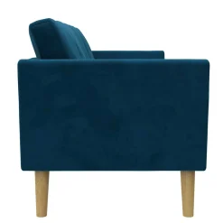 Wohnen Sofas<Retro Look Samtsofa in Blau - Vletko