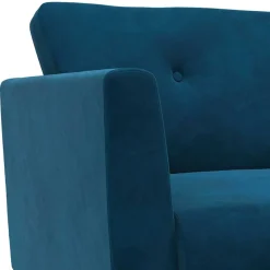 Wohnen Sofas<Retro Look Samtsofa in Blau - Vletko