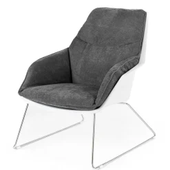 Wohnen Sessel|Stühle<Retro Lounge-Sessel in Dunkelgrau - Vibulam (2er Set)