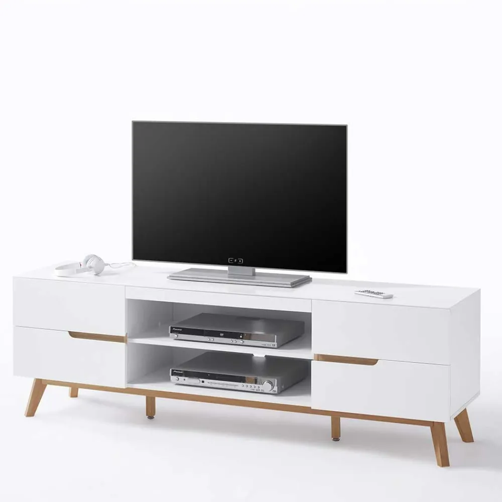 Wohnen Tv & Hifi-Möbel|Lowboards<Retro Lowboard für Fernseher Valezianos in Weiß