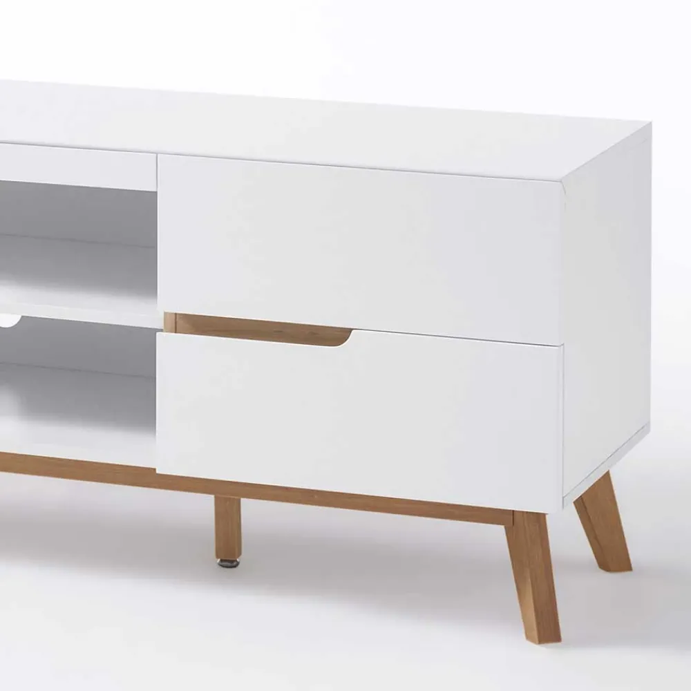 Wohnen Tv & Hifi-Möbel|Lowboards<Retro Lowboard für Fernseher Valezianos in Weiß