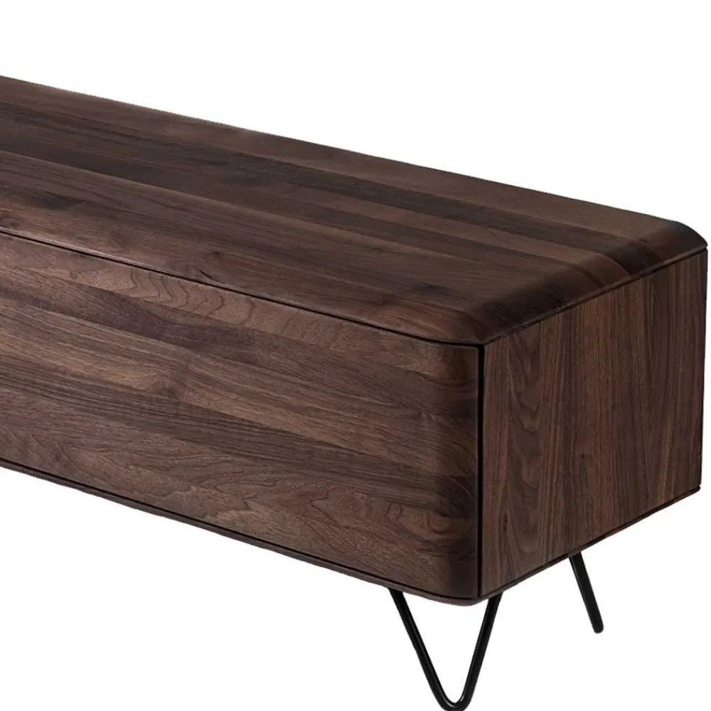 Wohnen Lowboards|Tv & Hifi-Möbel<Retro Nussbaum Lowboard geschliffen & geölt - Rivossa
