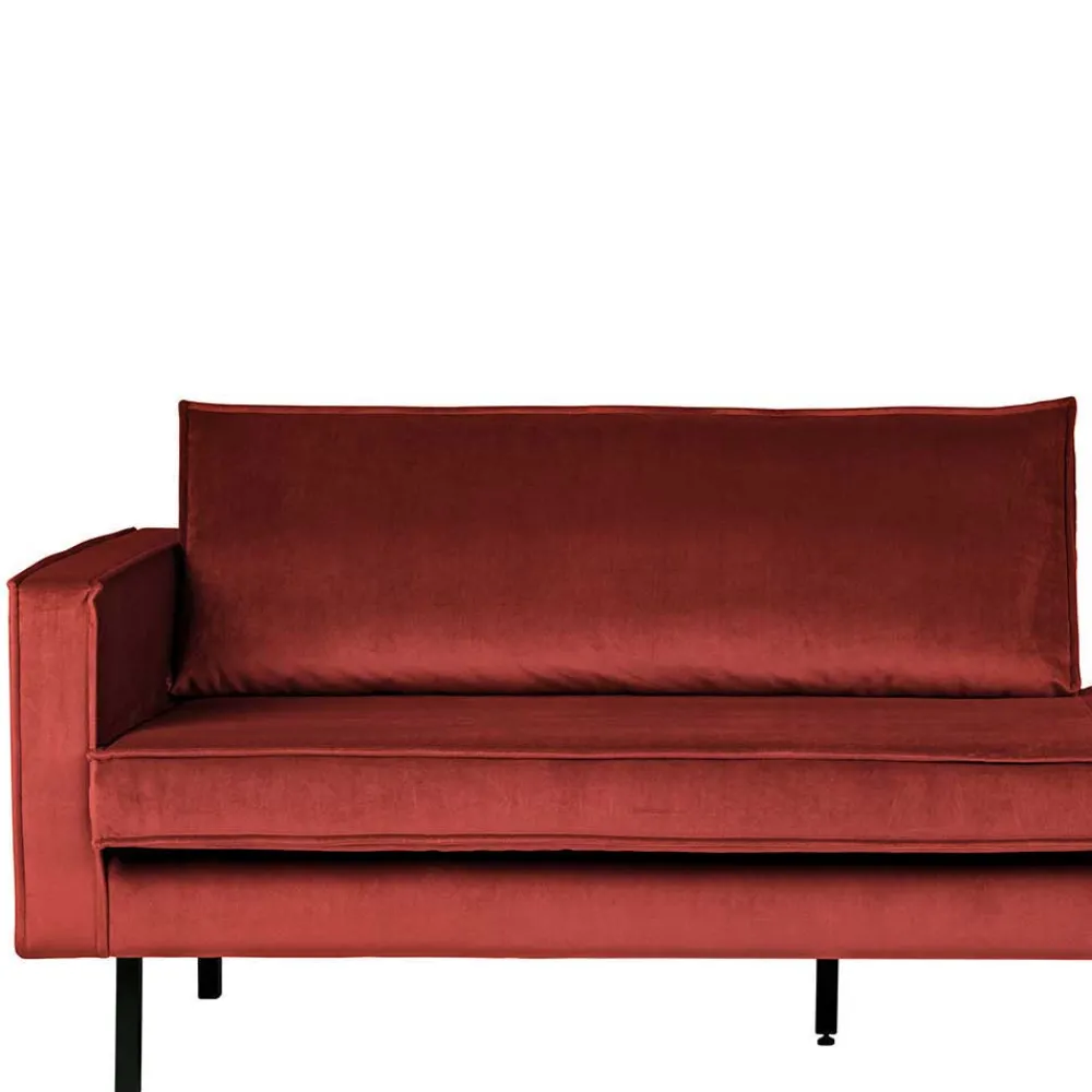 Wohnen Sofas<Retro Ottomane in Rotbraun Samt - Enzing