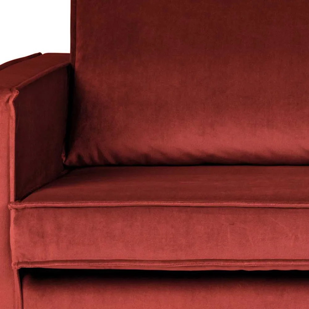 Wohnen Sofas<Retro Ottomane in Rotbraun Samt - Enzing