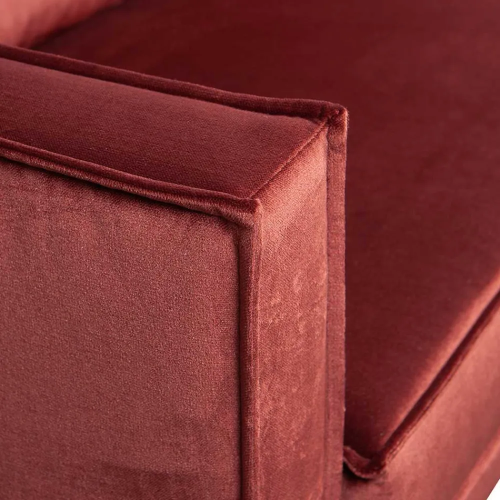 Wohnen Sofas<Retro Ottomane in Rotbraun Samt - Enzing
