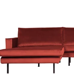 Wohnen Sofas<Retro Polsterecke in Kastanienfarben Samtstoff - Enzing