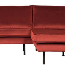 Wohnen Sofas<Retro Polsterecke in Kastanienfarben Samtstoff - Enzing
