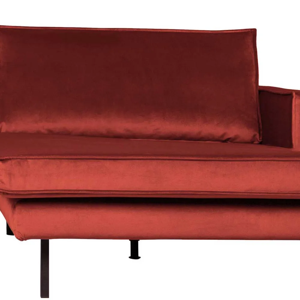 Wohnen Sofas<Retro Polsterecke in Kastanienfarben Samtstoff - Enzing
