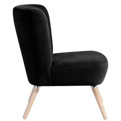 Wohnen Sessel<Retro Polstersessel in Schwarz Velours - Adaliz