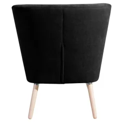 Wohnen Sessel<Retro Polstersessel in Schwarz Velours - Adaliz