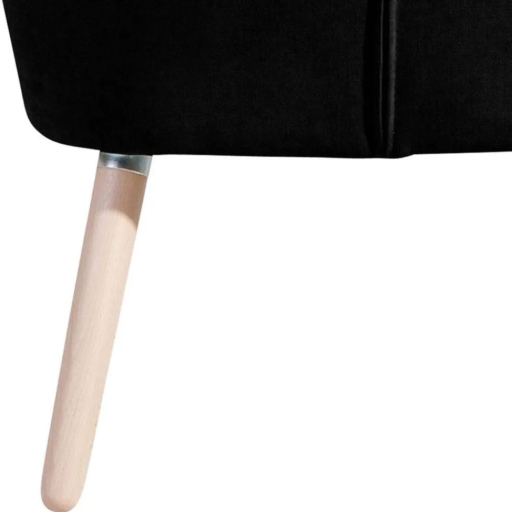 Wohnen Sessel<Retro Polstersessel in Schwarz Velours - Adaliz