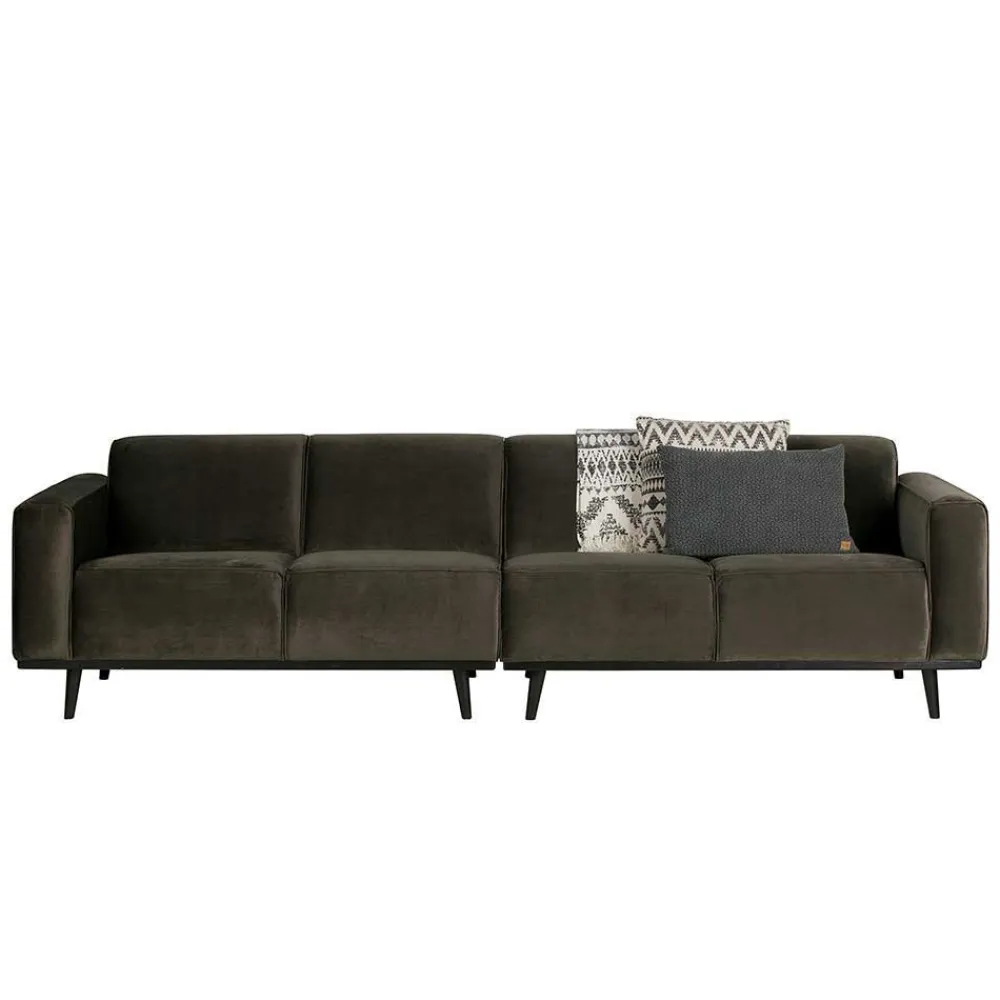 Wohnen Sofas<Retro Samt Sofa in Dunkelgrün Italiano mit 280cm