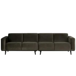 Wohnen Sofas<Retro Samt Sofa in Dunkelgrün Italiano mit 280cm