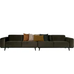 Wohnen Sofas<Retro Samt Sofa in Dunkelgrün Italiano mit 280cm