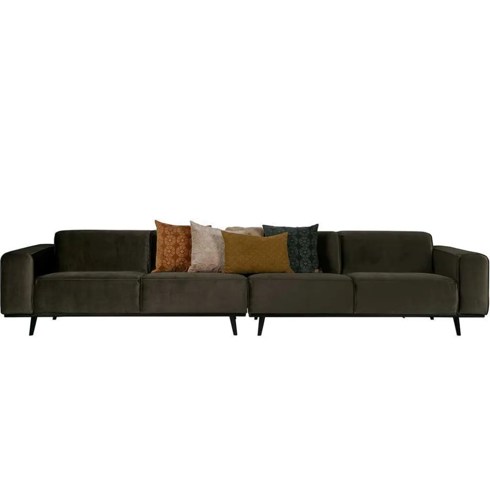 Wohnen Sofas<Retro Samt Sofa in Dunkelgrün Italiano mit 280cm